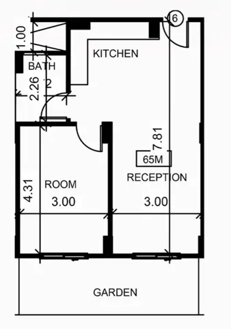 F 6 pool level street + 12 m2 private garden